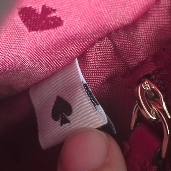 kate spade Blake Pebbled Leather Saddlebag Cranberry NO CALLOUTS - Picture 13 of 15